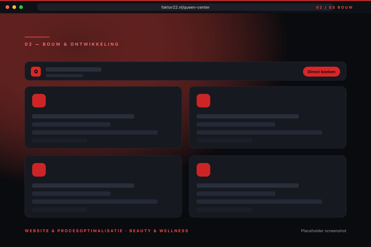 Website met online booking voor Queen Center